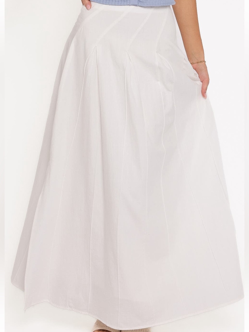 Petal & Pup White Flared Maxi Skirt